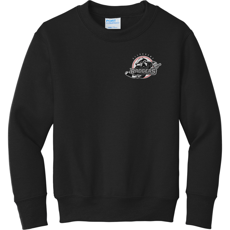 Allegheny Badgers Youth Core Fleece Crewneck Sweatshirt