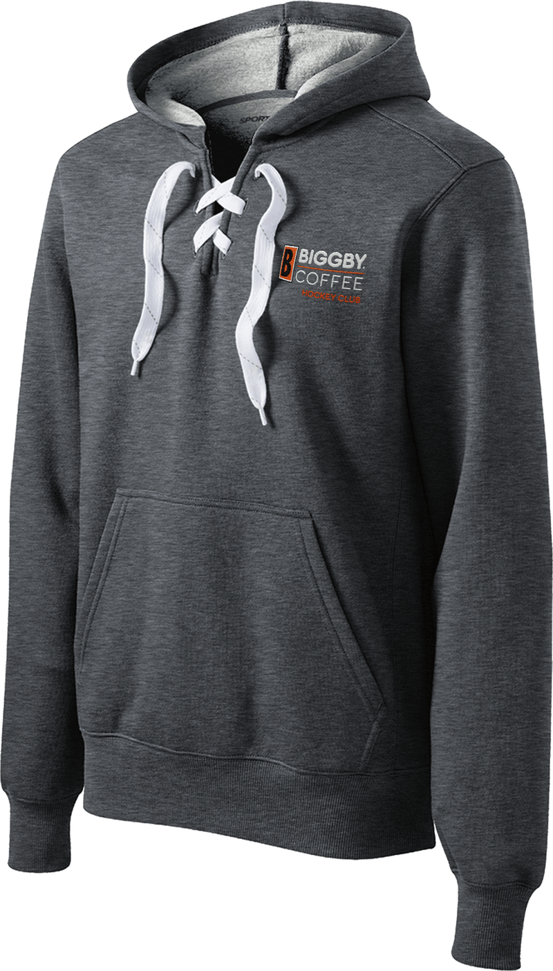 Biggby Coffee Hockey Club Lace Up Pullover Hooded Sweatshirt